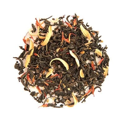 a loose circular grouping of flavored black tea