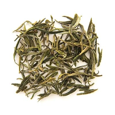 a loose circular grouping of green tea from china